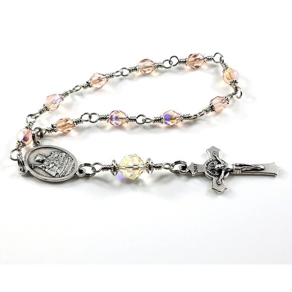 St. Agatha One Decade Rosary, Fighting Breast Cancer Rosary, Handmade Rosary - Picture 2 of 10